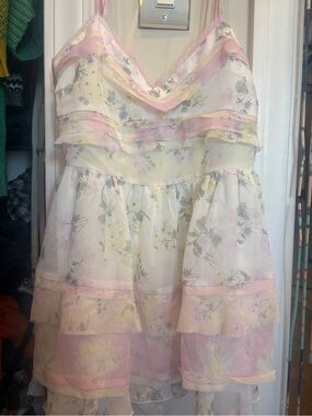 NWT Sheer ruffle romper by Altar’d State